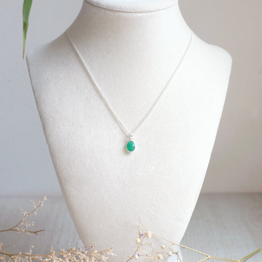 "Rupee" Necklace with Green Onyx