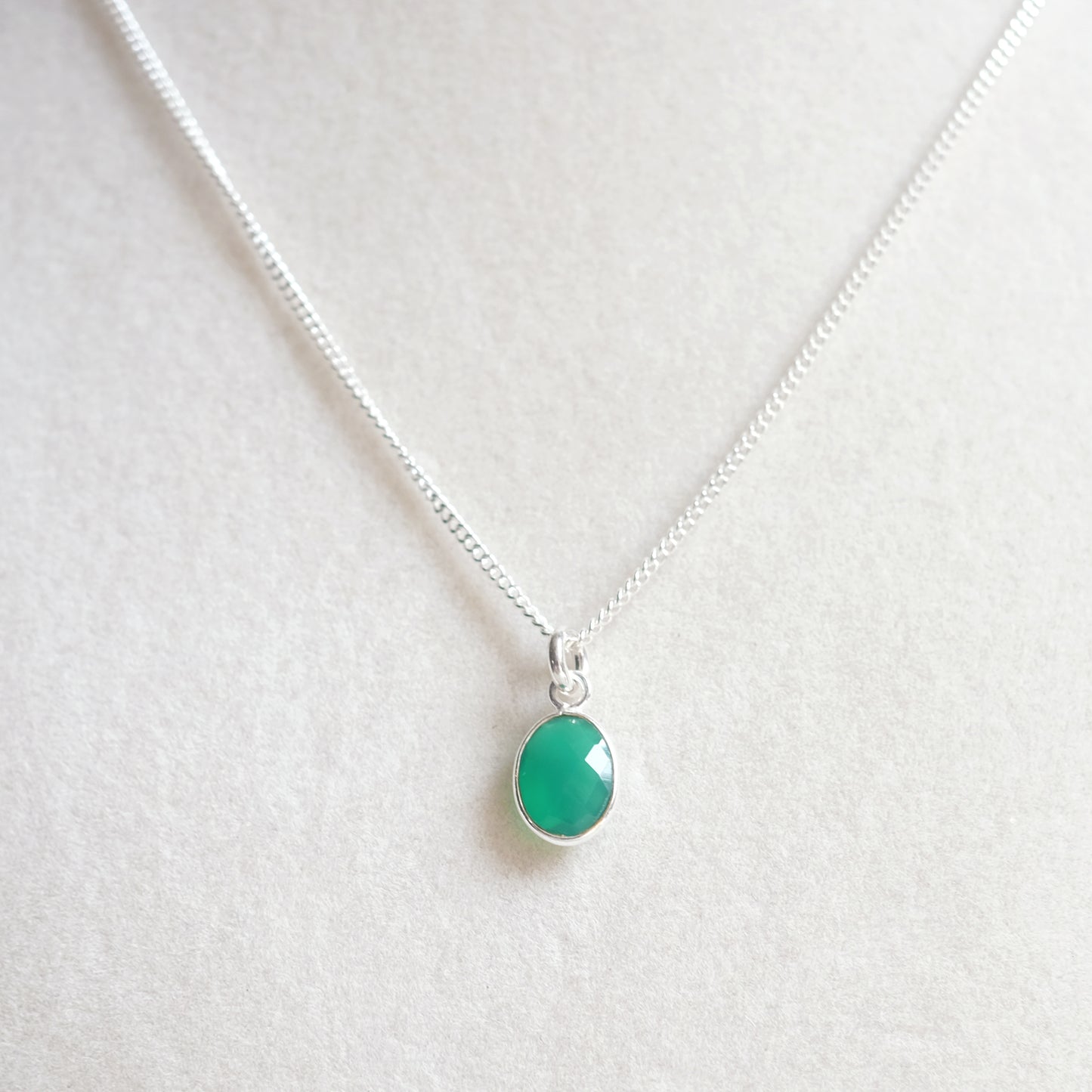 "Rupee" Necklace with Green Onyx