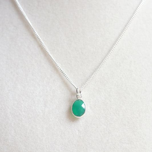 "Rupee" Necklace with Green Onyx
