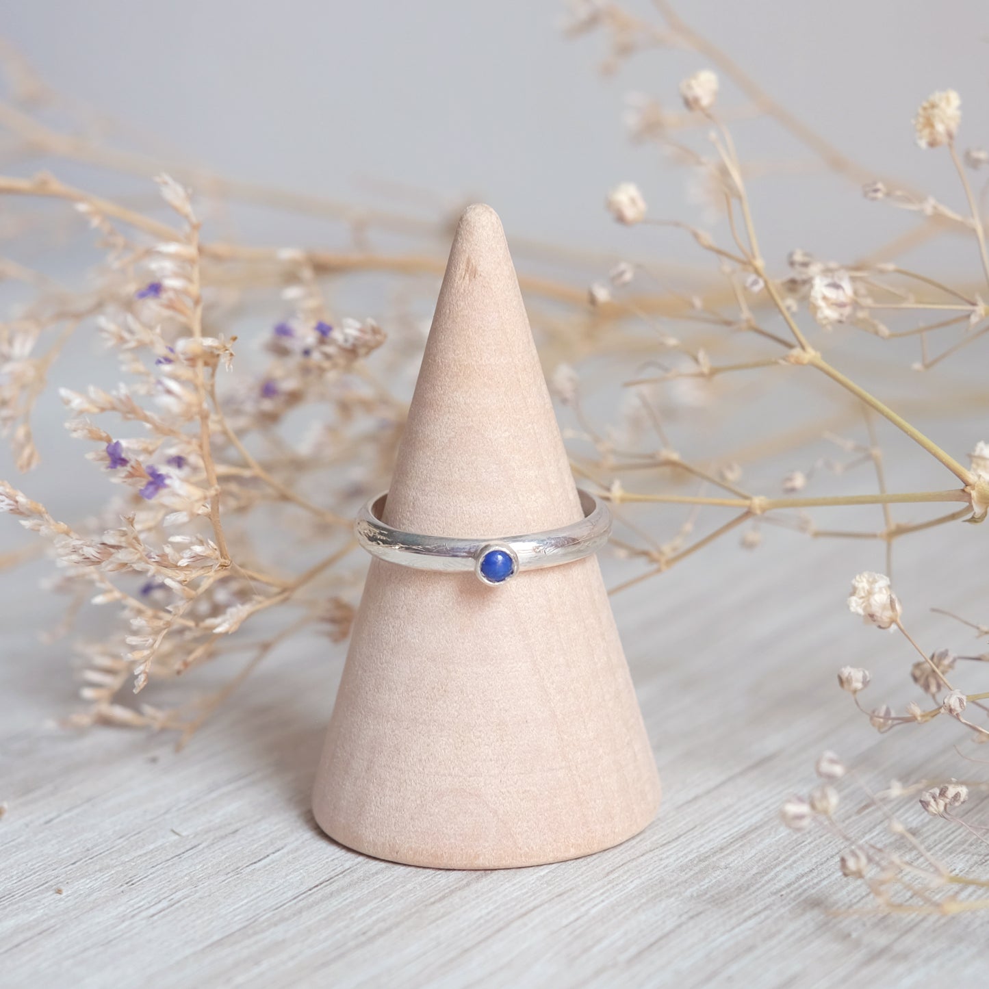 Bague empilable en Lapis lazuli et argent sterling taille 7.25