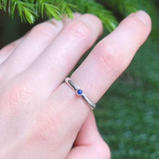 Bague empilable en Lapis lazuli et argent sterling taille 7.25