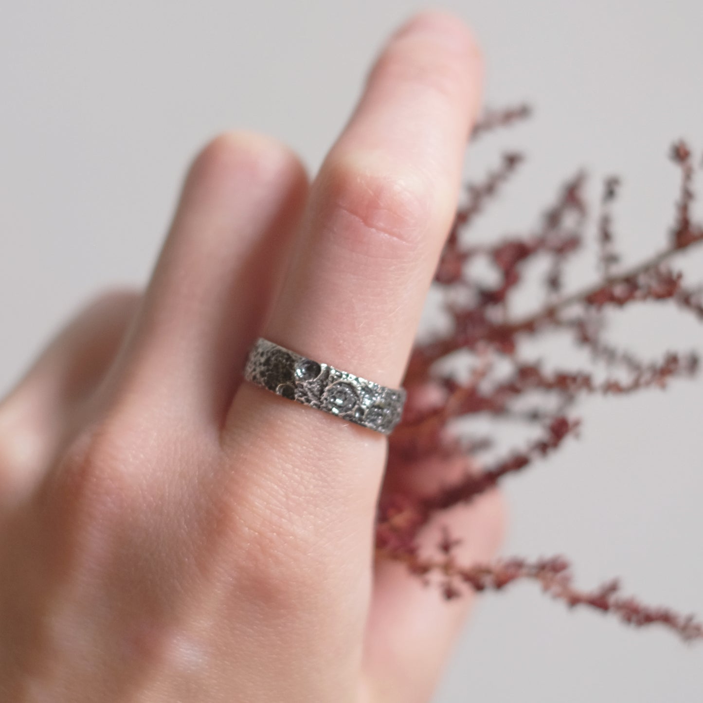 Sterling Silver Moon Crater Ring