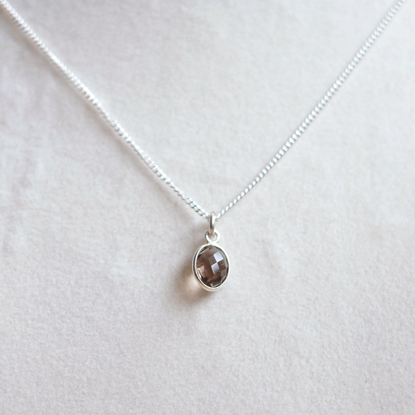 Oval Smoky Quartz Necklace