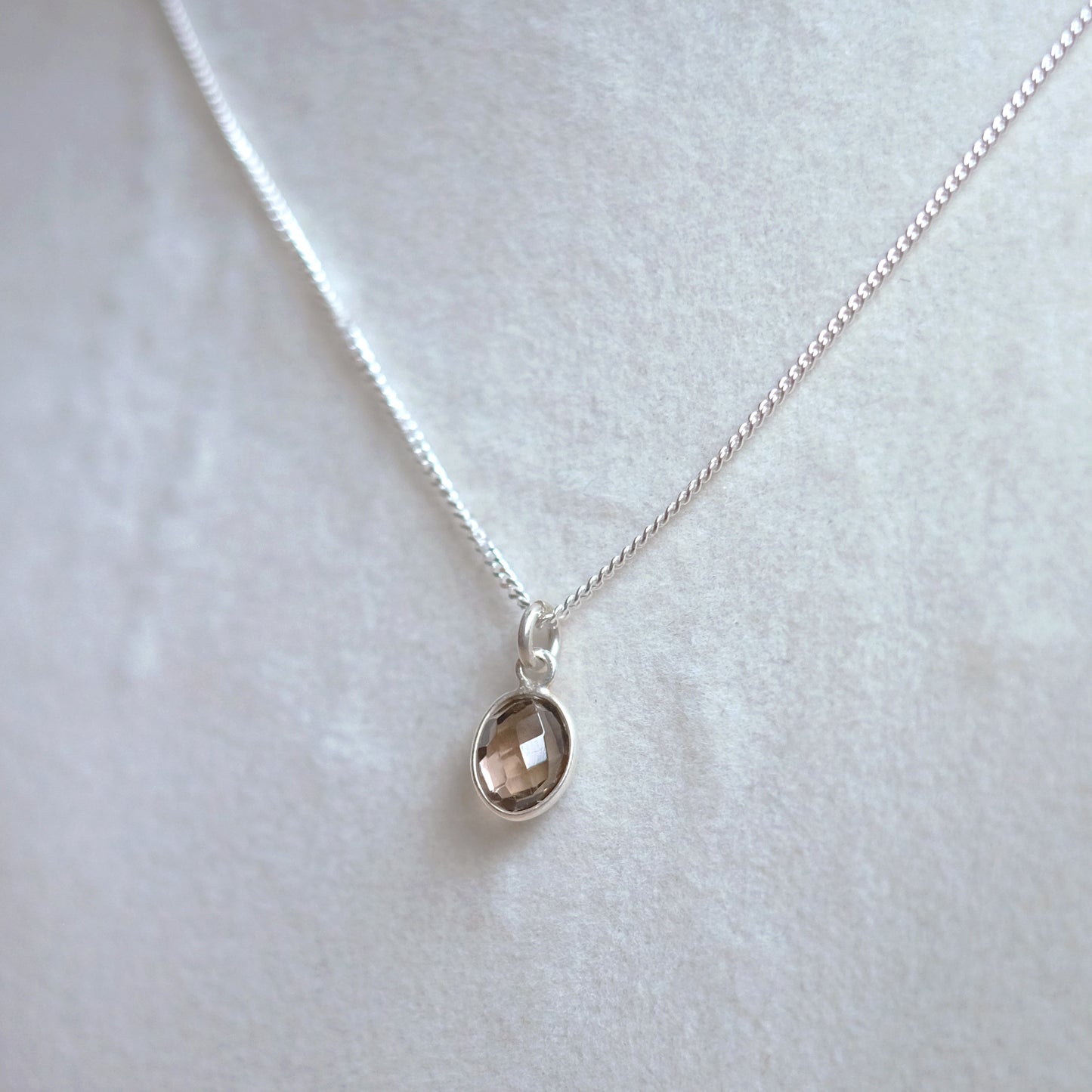 Oval Smoky Quartz Necklace