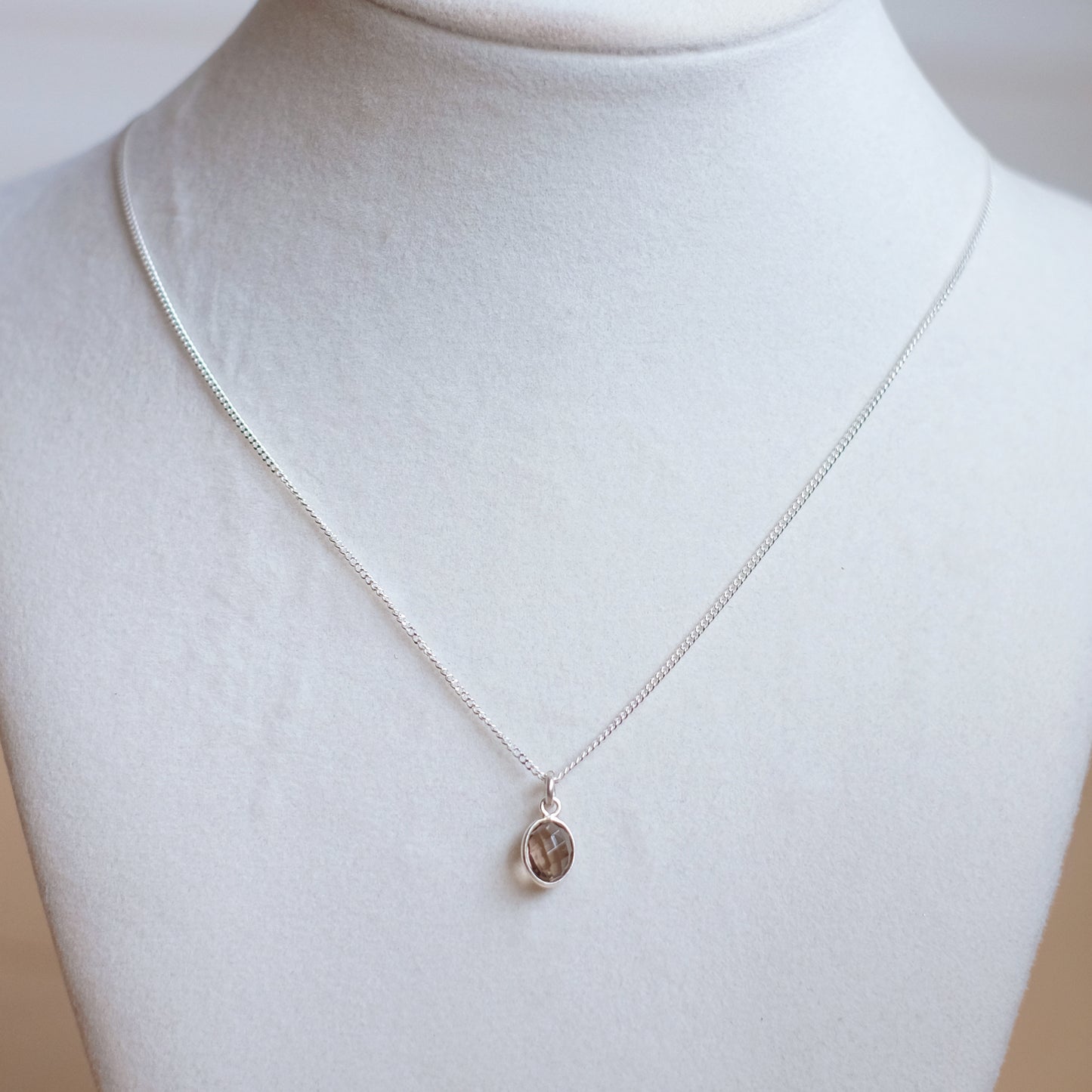 Oval Smoky Quartz Necklace