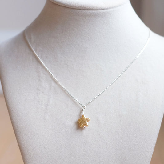 Collier étoile de nacre, version jaune