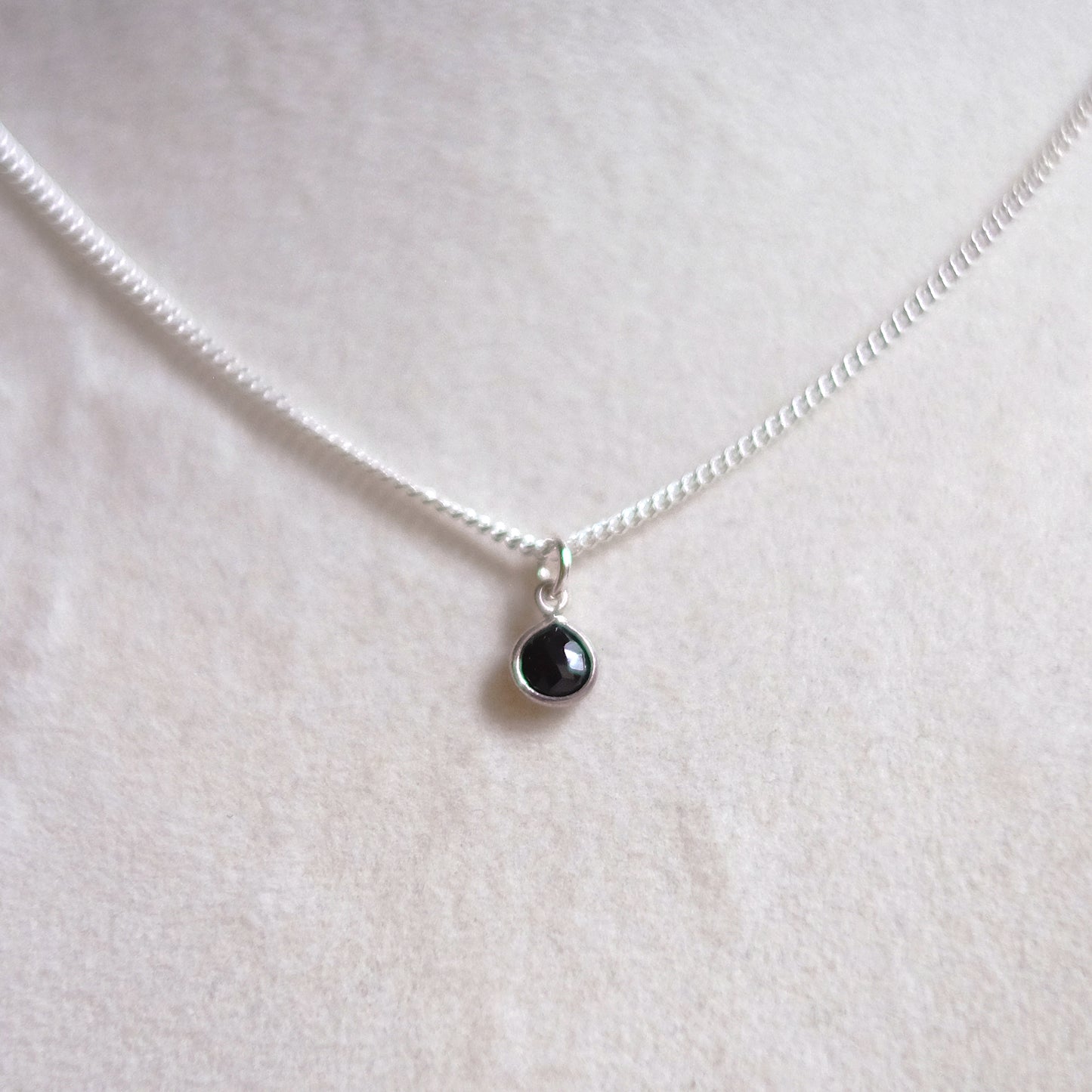 Sterling Silver Necklace with Set Onyx