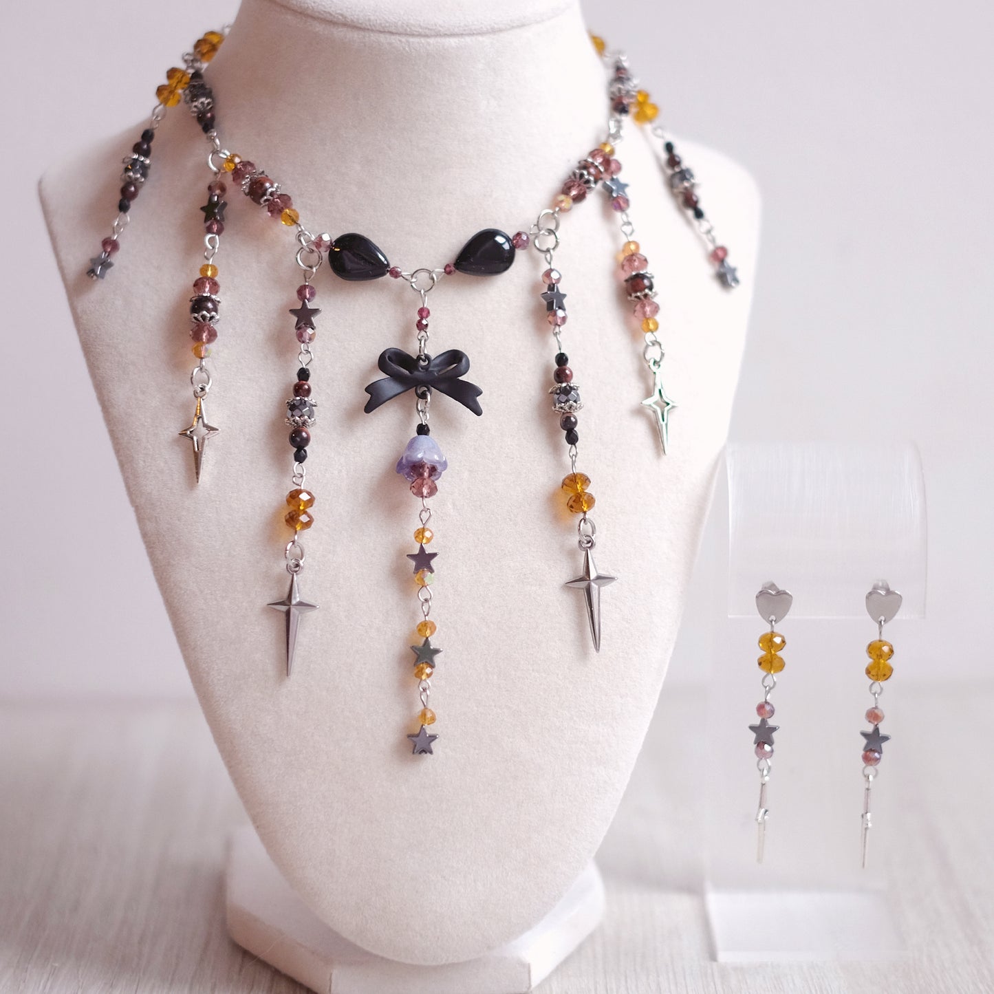 "Little Black Bow" Necklace Set