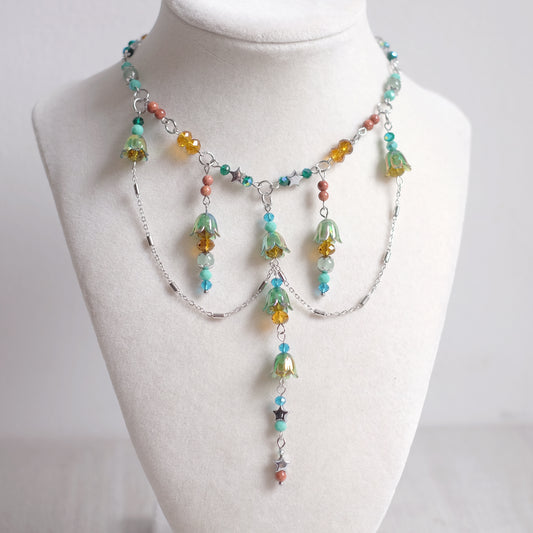 Green Bellflower Necklace Set