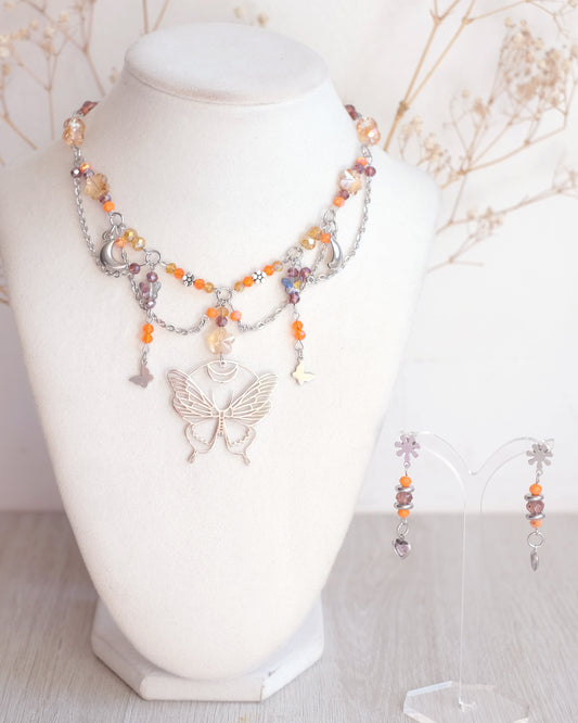 Sunset butterfly jewelry set – Stainless Steel