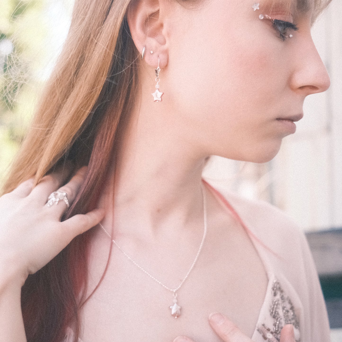 Starry Mother-of-Pearl Earrings – Sterling Silver