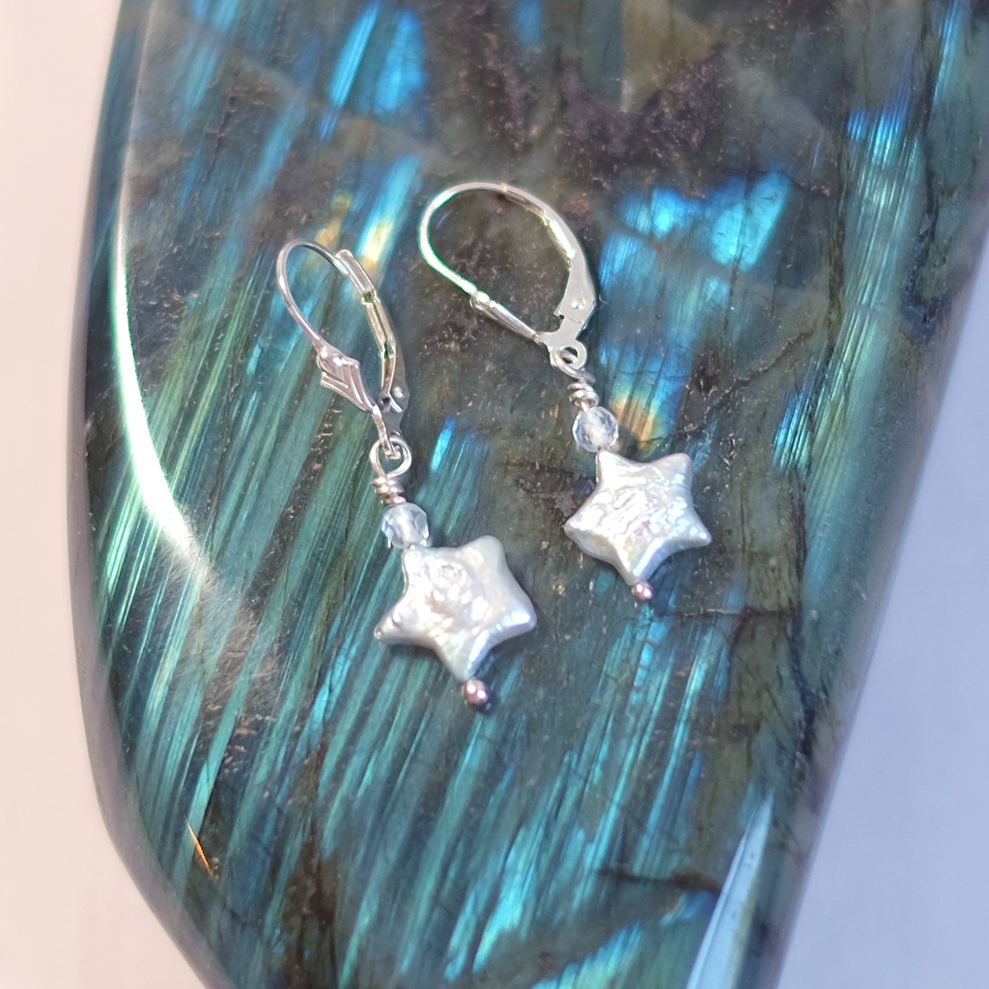 Starry Mother-of-Pearl Earrings – Sterling Silver