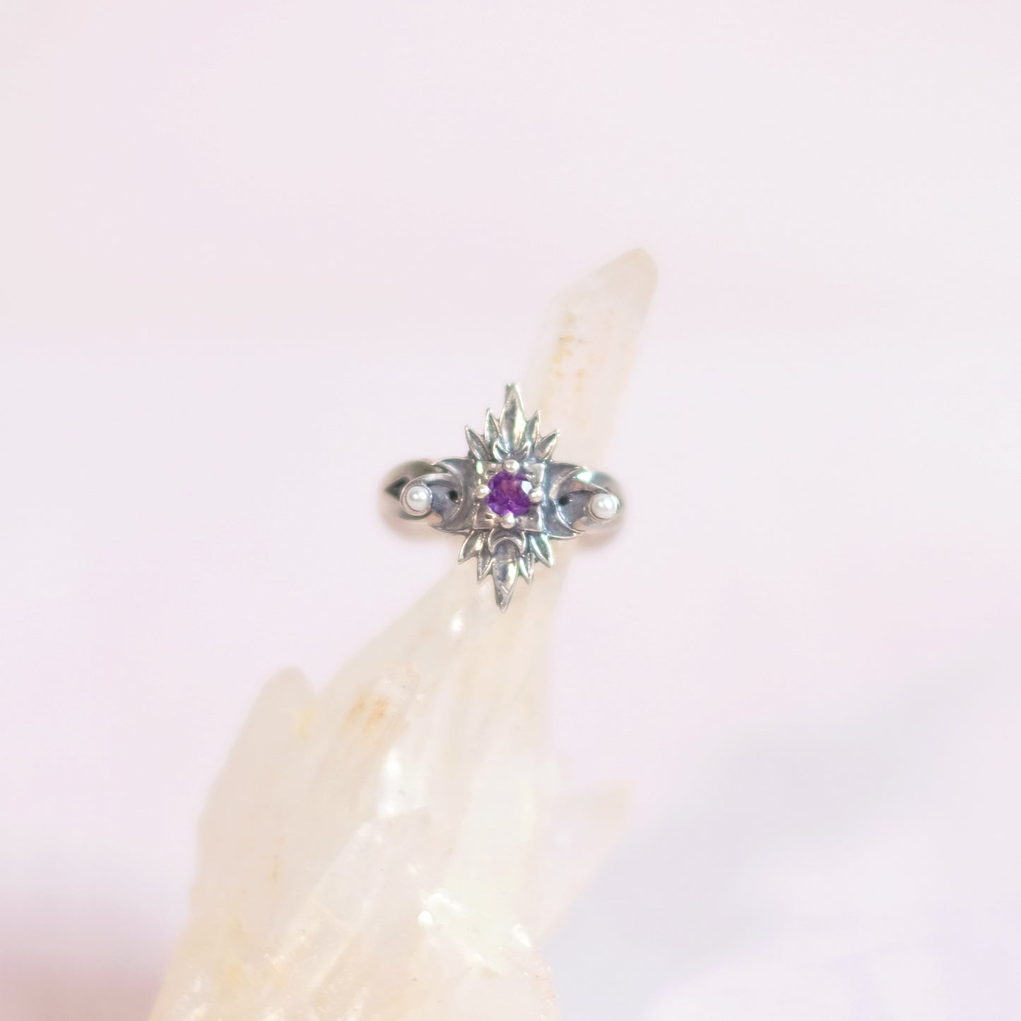 Sterling Silver Starbound Ring with Amethyst