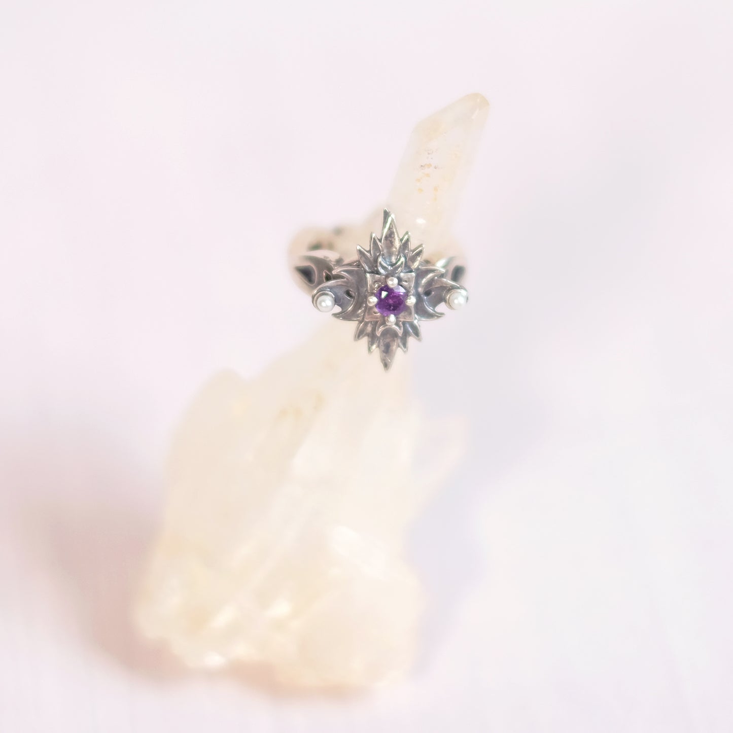 Sterling Silver Starbound Ring with Amethyst