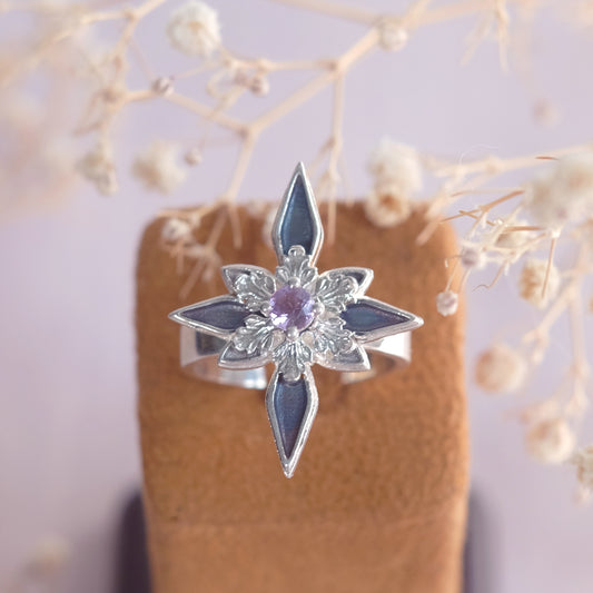 Sterling Silver Starfrost Ring with Amethyst