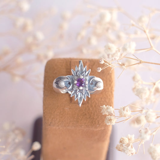 Sterling Silver Starbound Ring with Amethyst