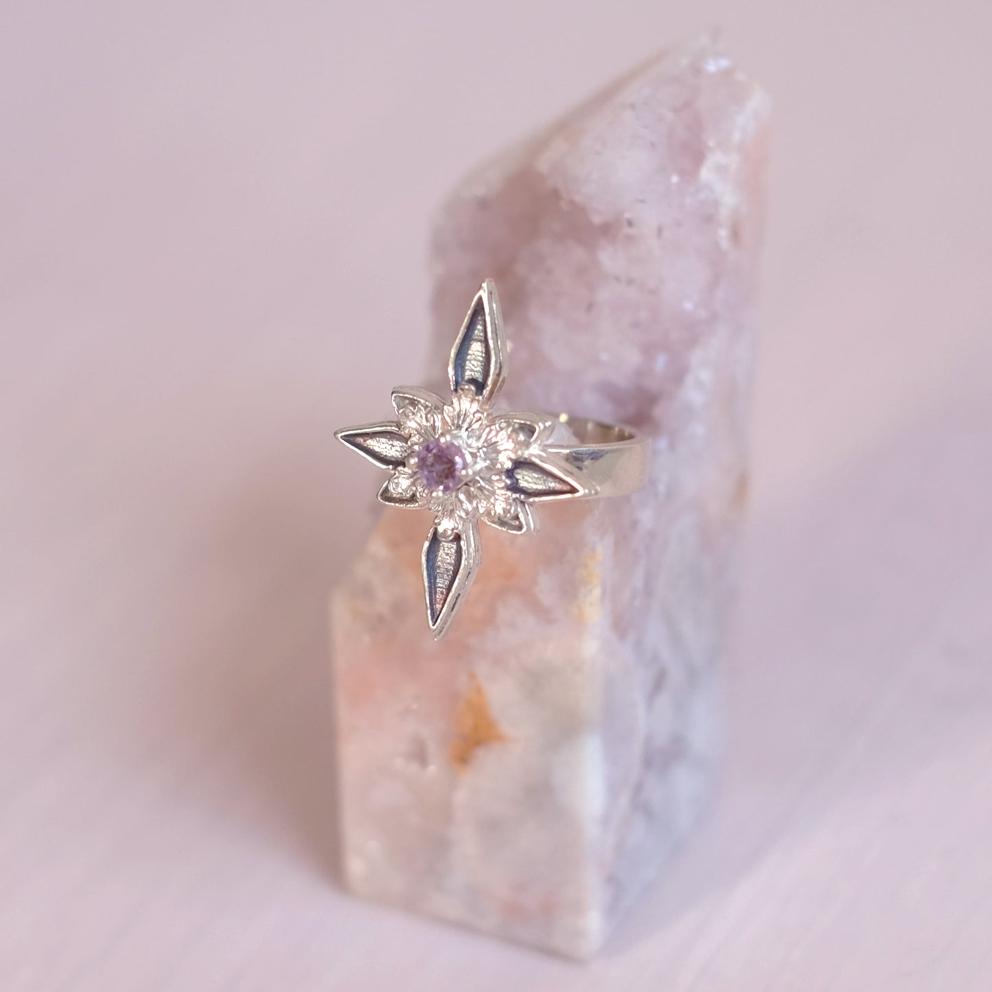 Sterling Silver Starfrost Ring with Amethyst