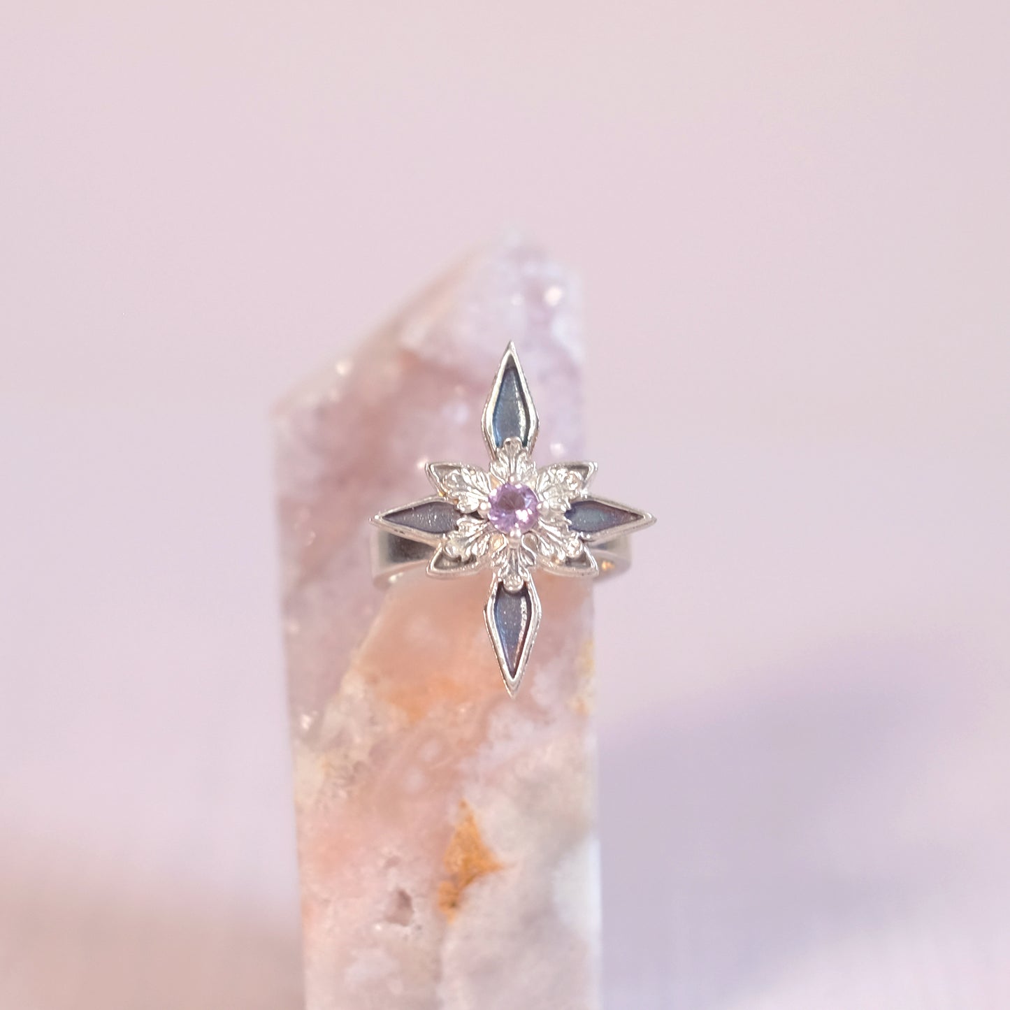 Sterling Silver Starfrost Ring with Amethyst