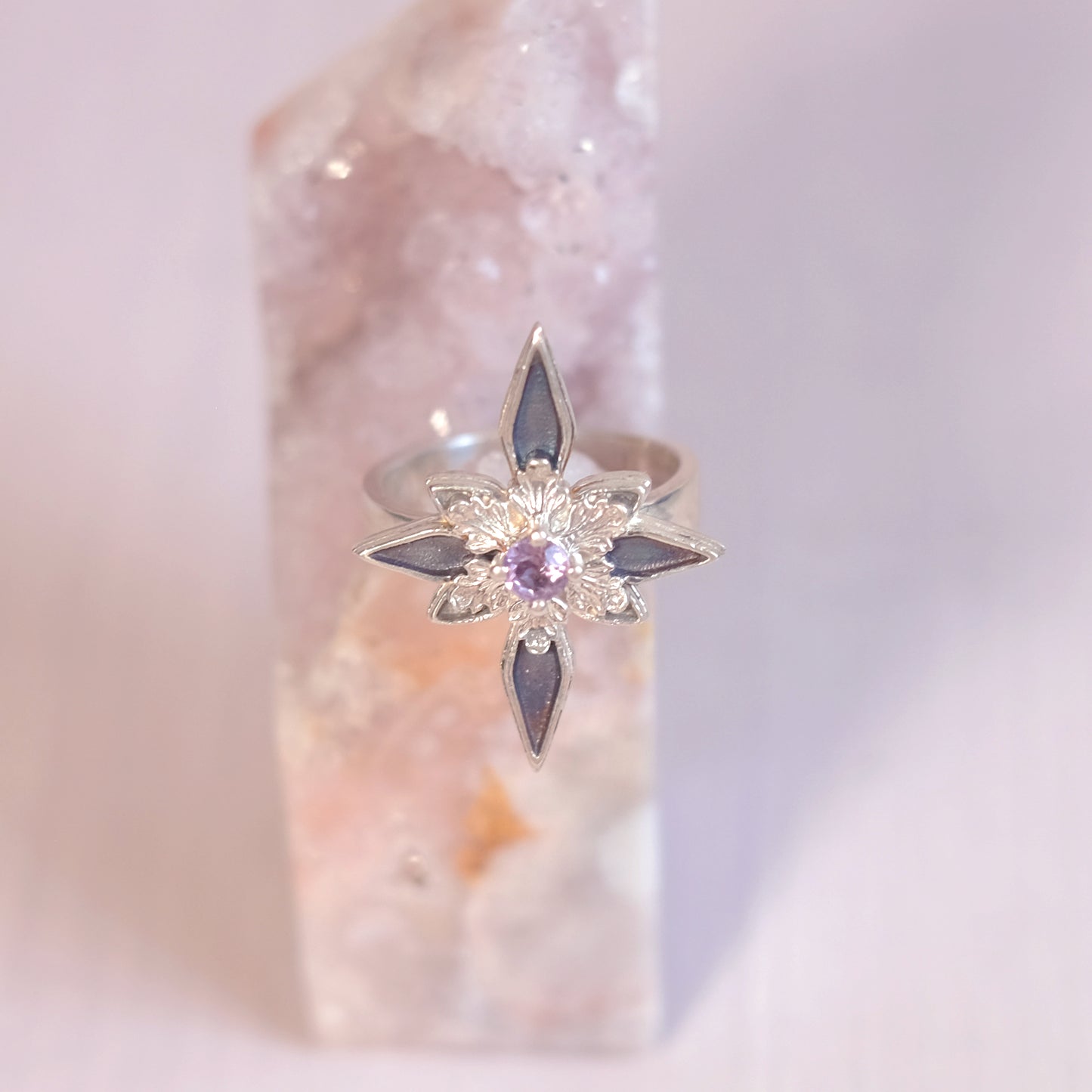 Sterling Silver Starfrost Ring with Amethyst