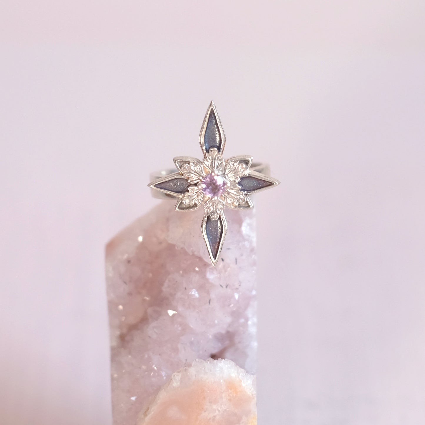 Sterling Silver Starfrost Ring with Amethyst