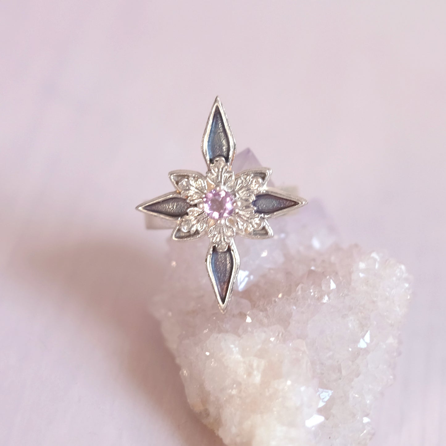 Sterling Silver Starfrost Ring with Amethyst