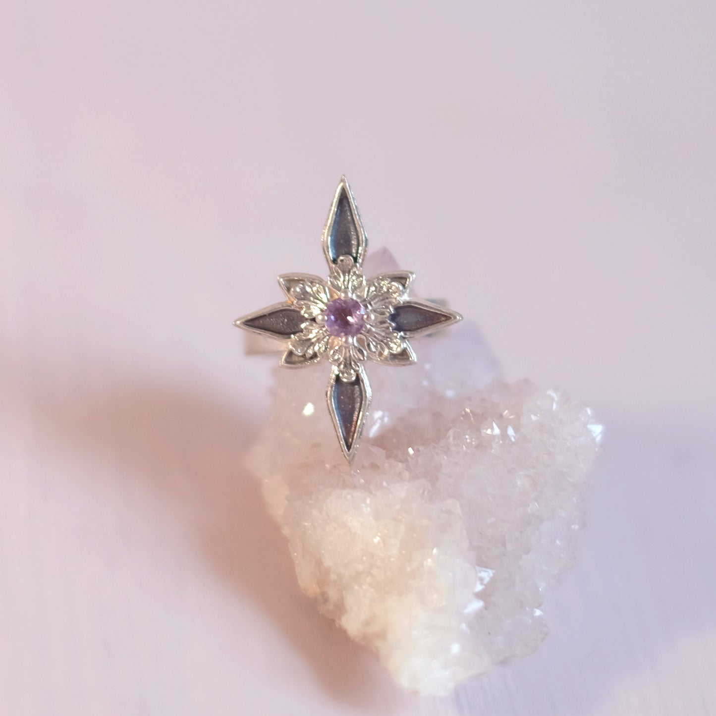 Sterling Silver Starfrost Ring with Amethyst