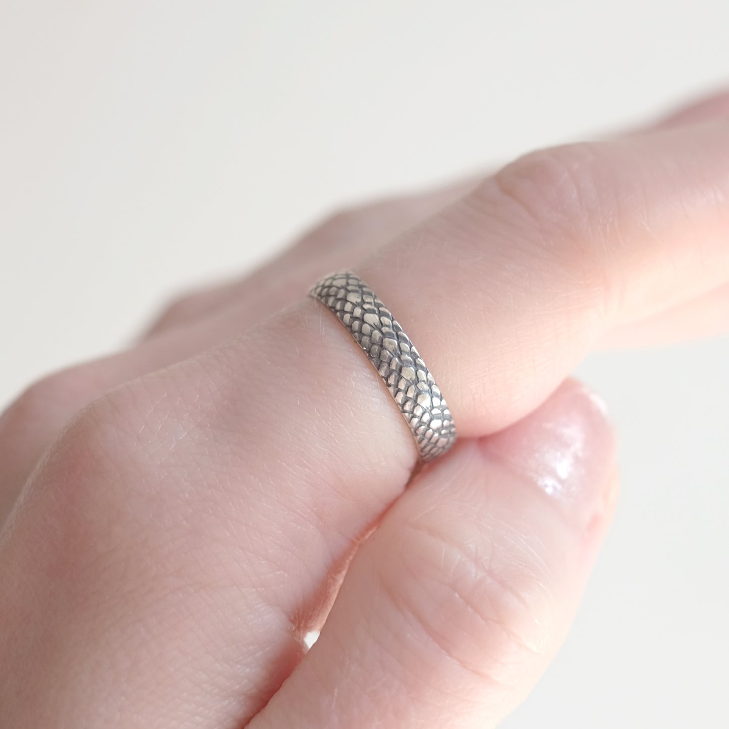 Sterling Silver Ring Dragon Scales