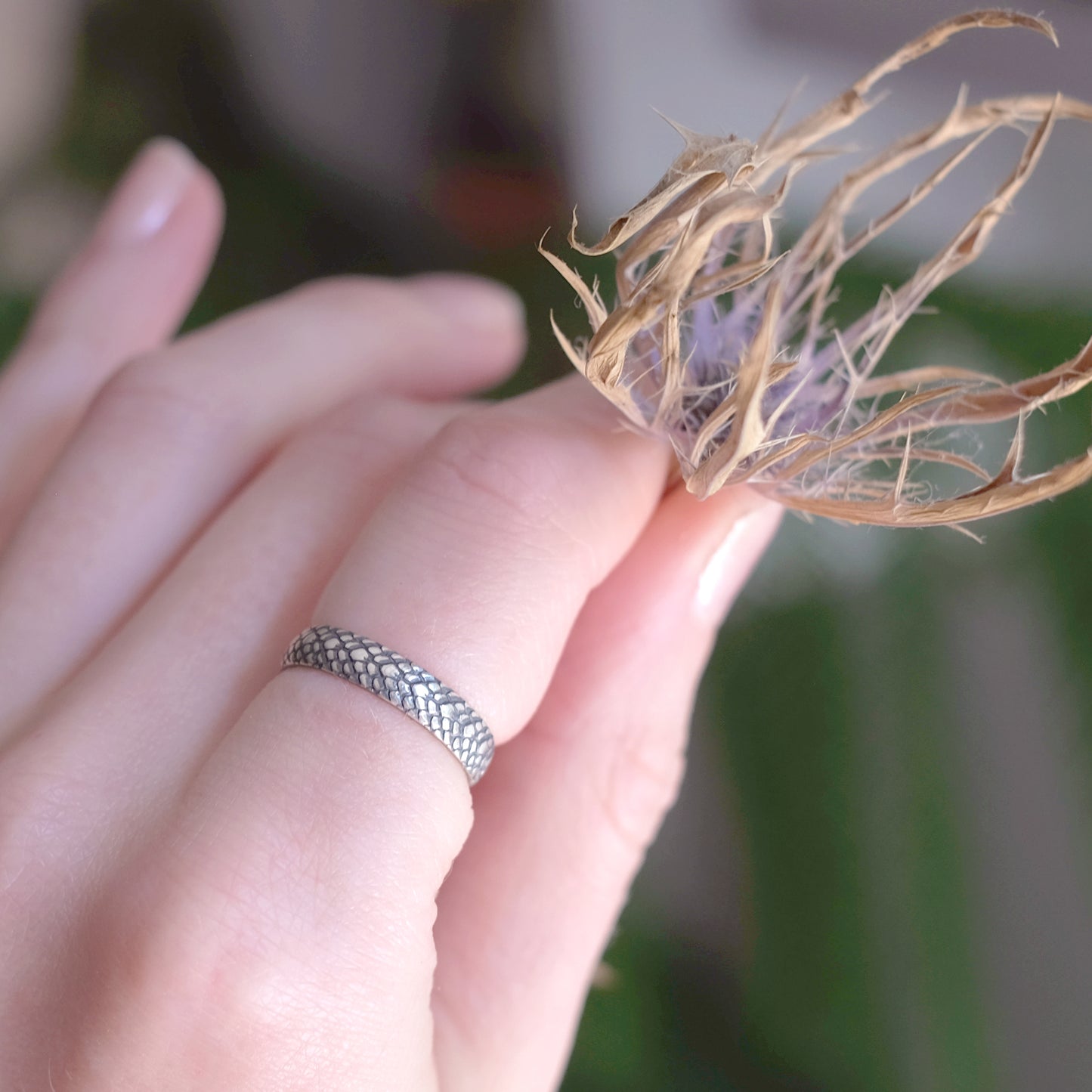 Sterling Silver Ring Dragon Scales