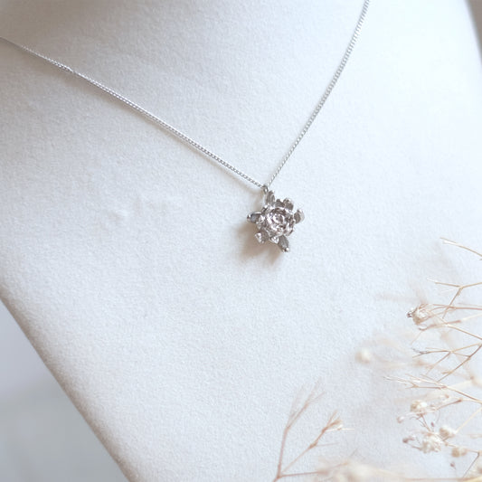 Chrysanthemum – sterling silver rhodium plated Necklace