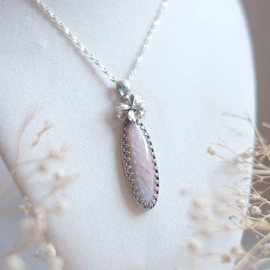 Sunstone iris pendant necklace