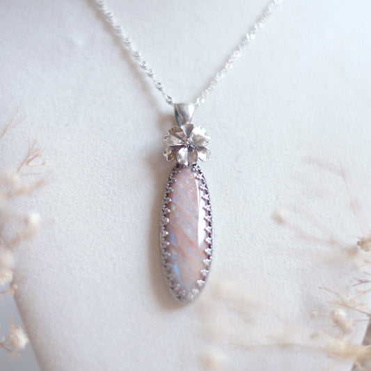 Sunstone iris pendant necklace