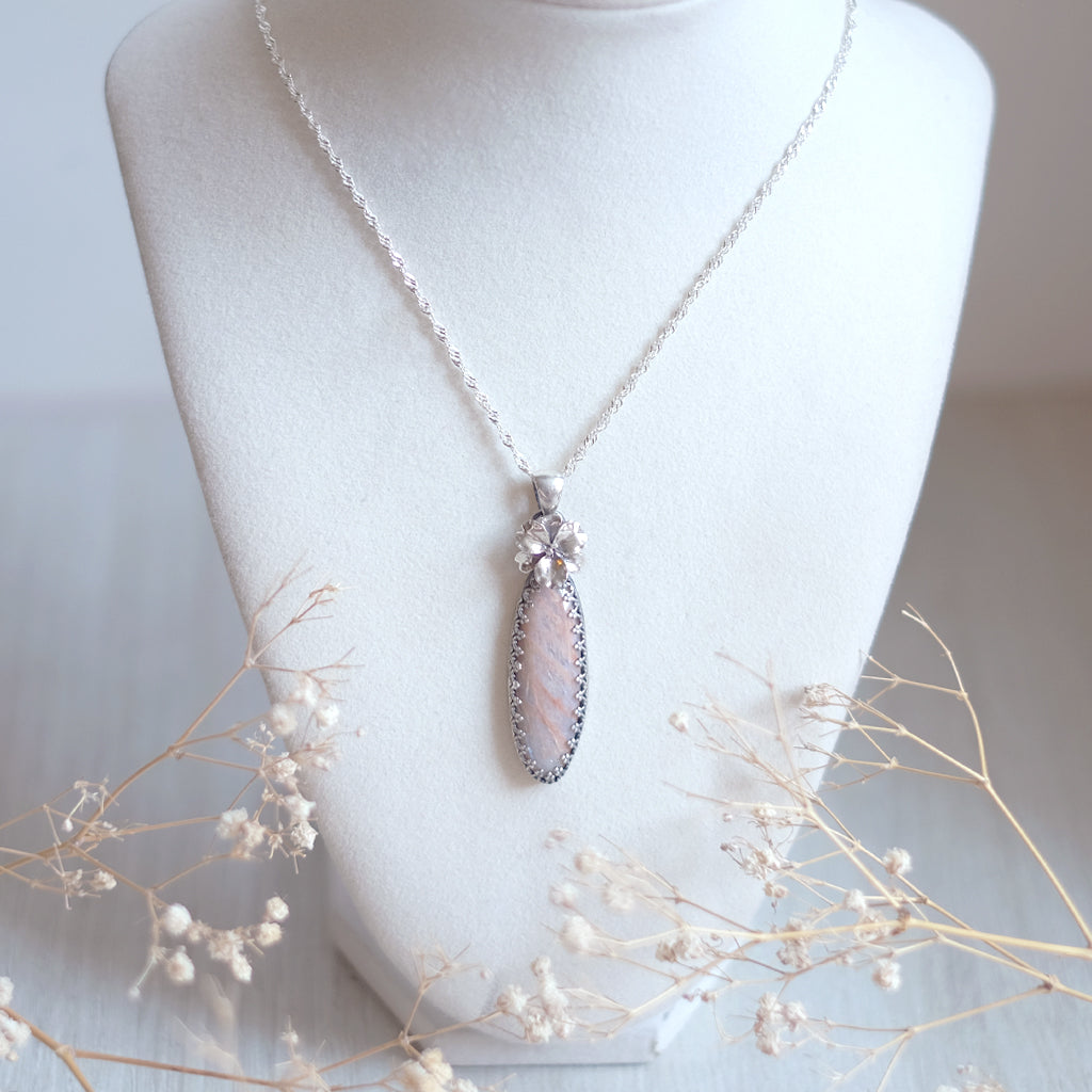 Sunstone iris pendant necklace