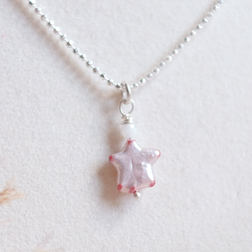 Collier étoile de nacre, version rose