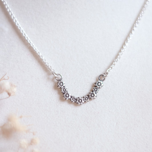 Small Wildflowers Arc – Sterling Silver Necklace