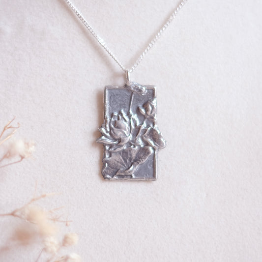 Lotus stamp – Sterling Silver Necklace