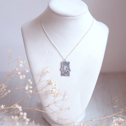 Lotus stamp – Sterling Silver Necklace