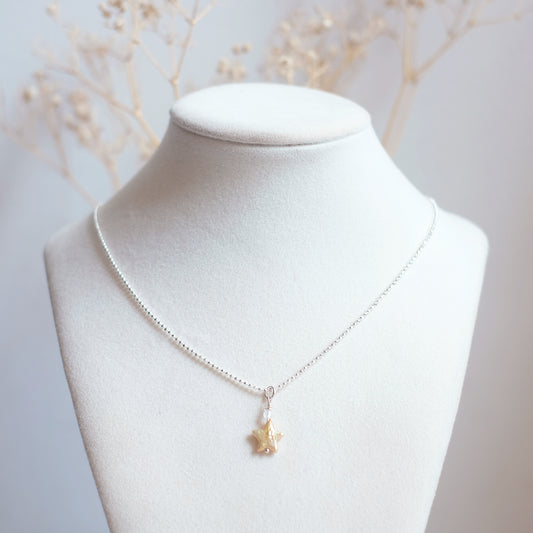 Yellow Mother-of-Pearl Star Necklace