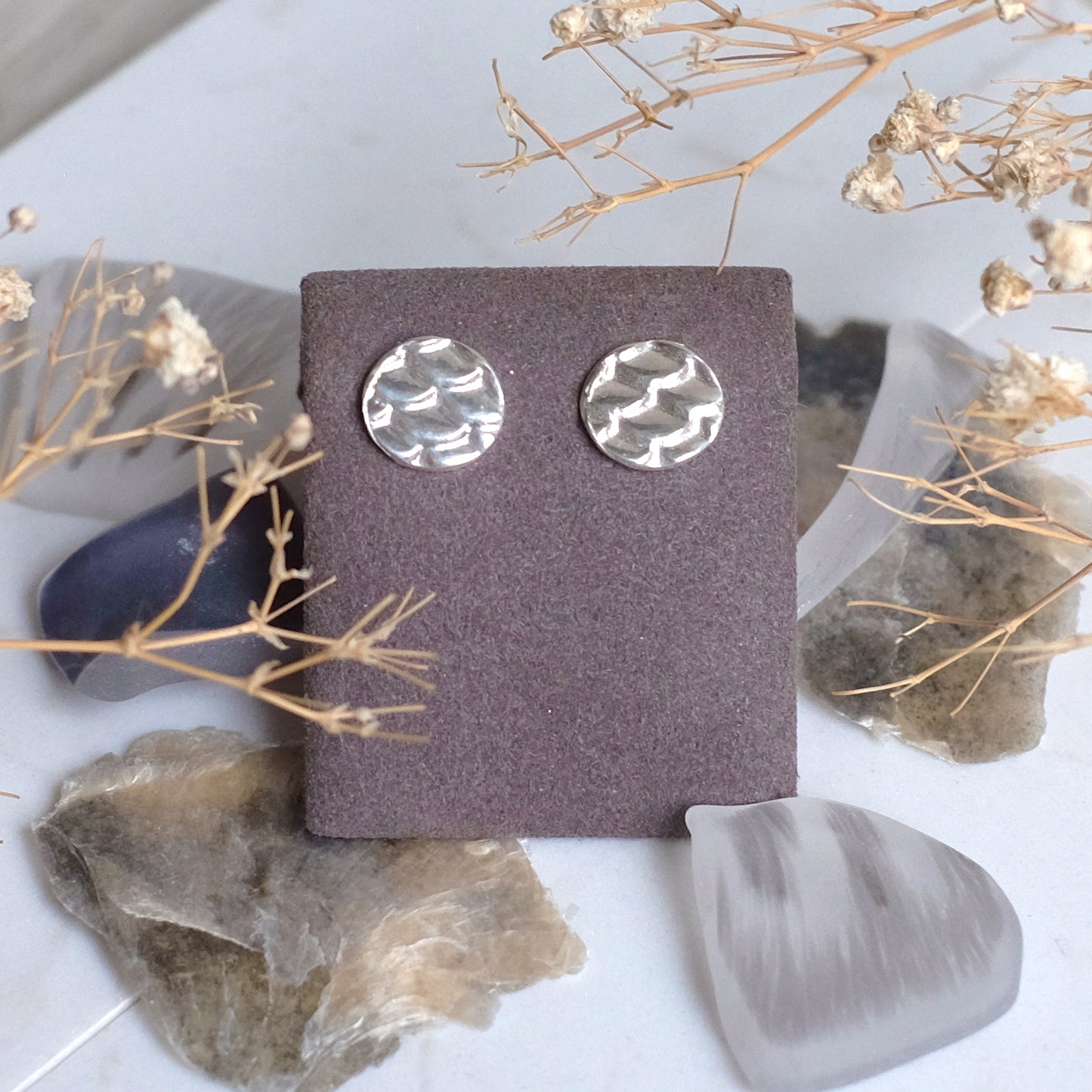 Fish scales studs – Sterling Silver Earrings