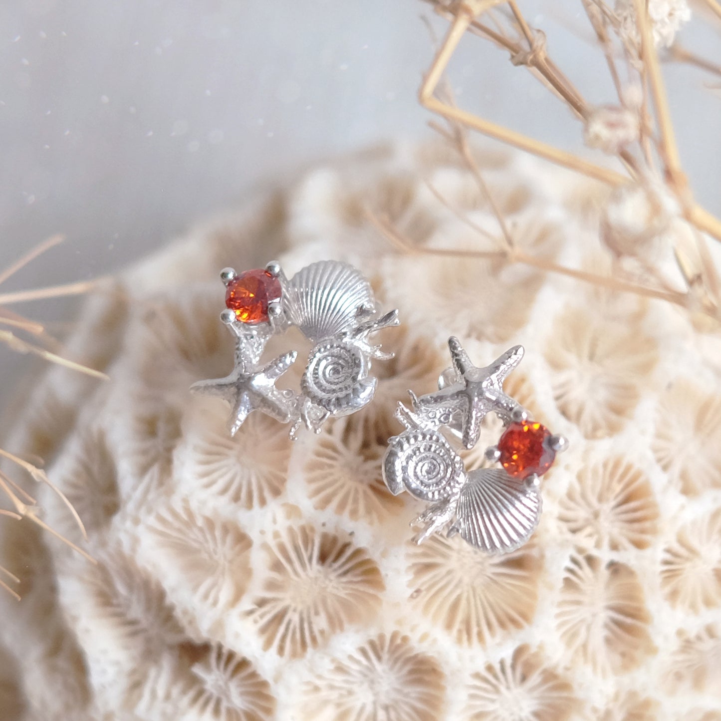Sea wreath studs – Sterling Silver Earrings