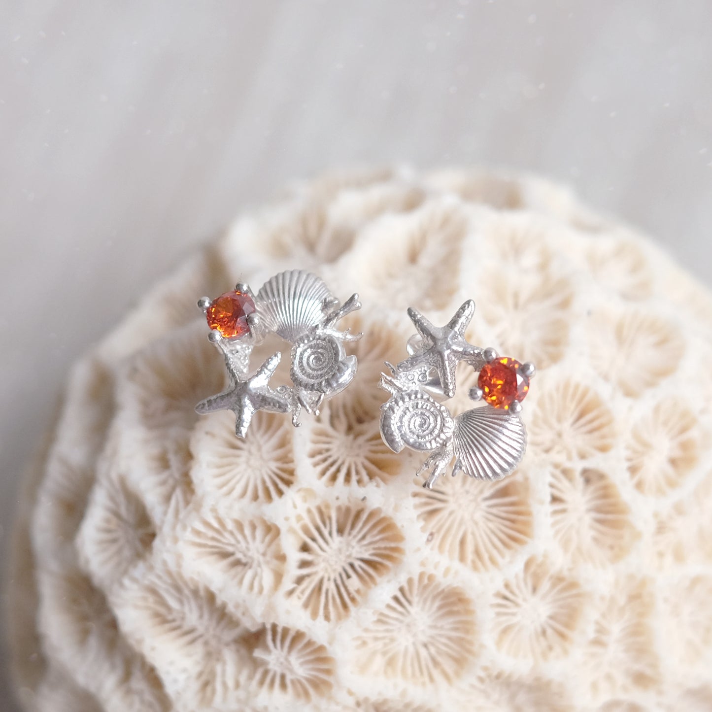 Sea wreath studs – Sterling Silver Earrings