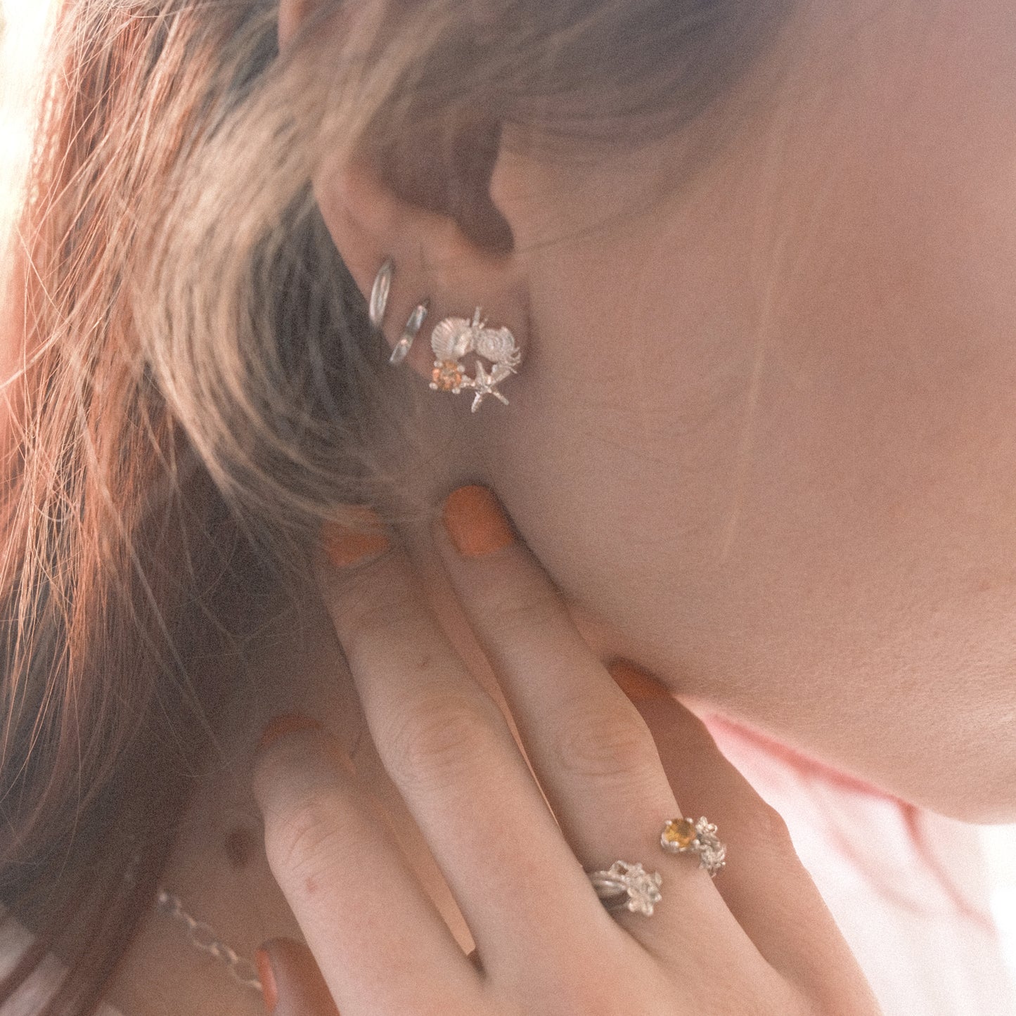 Sea wreath studs – Sterling Silver Earrings