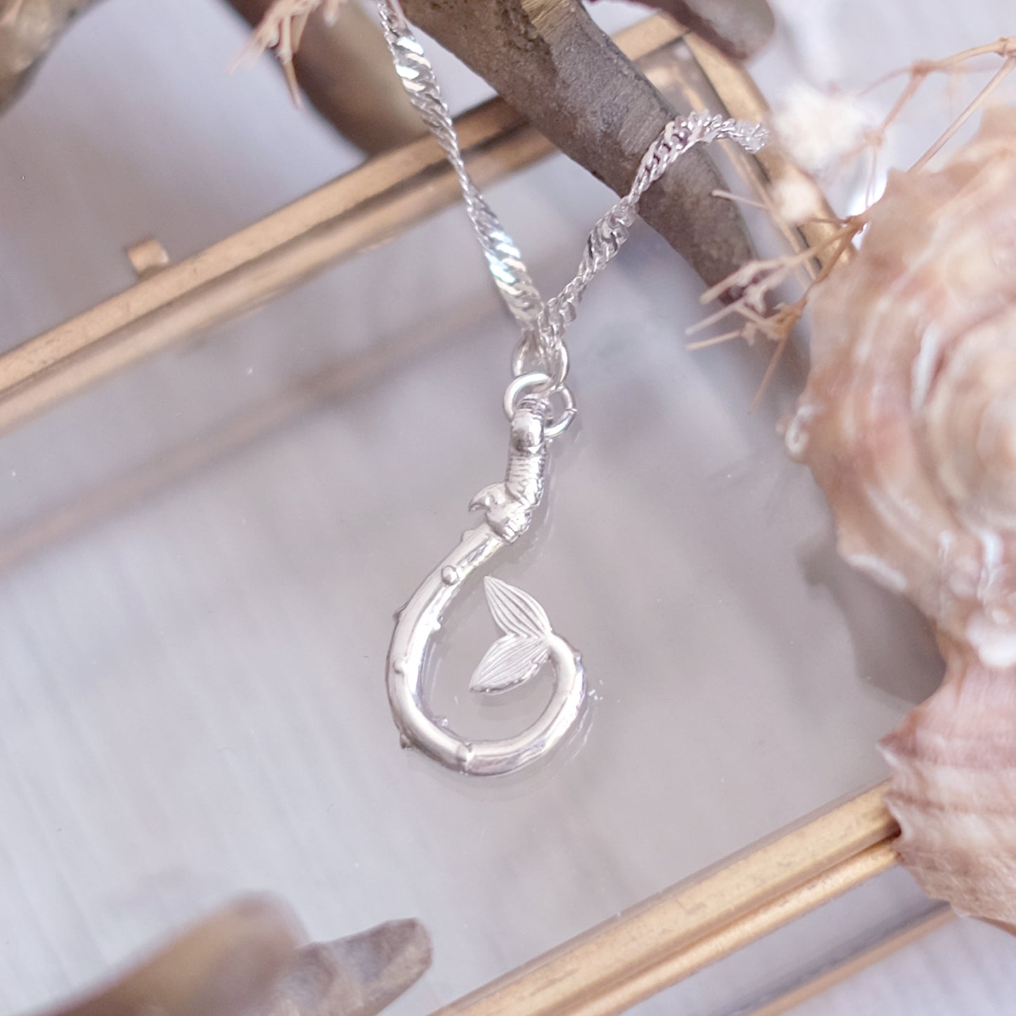 Hameçon - Collier en argent sterling