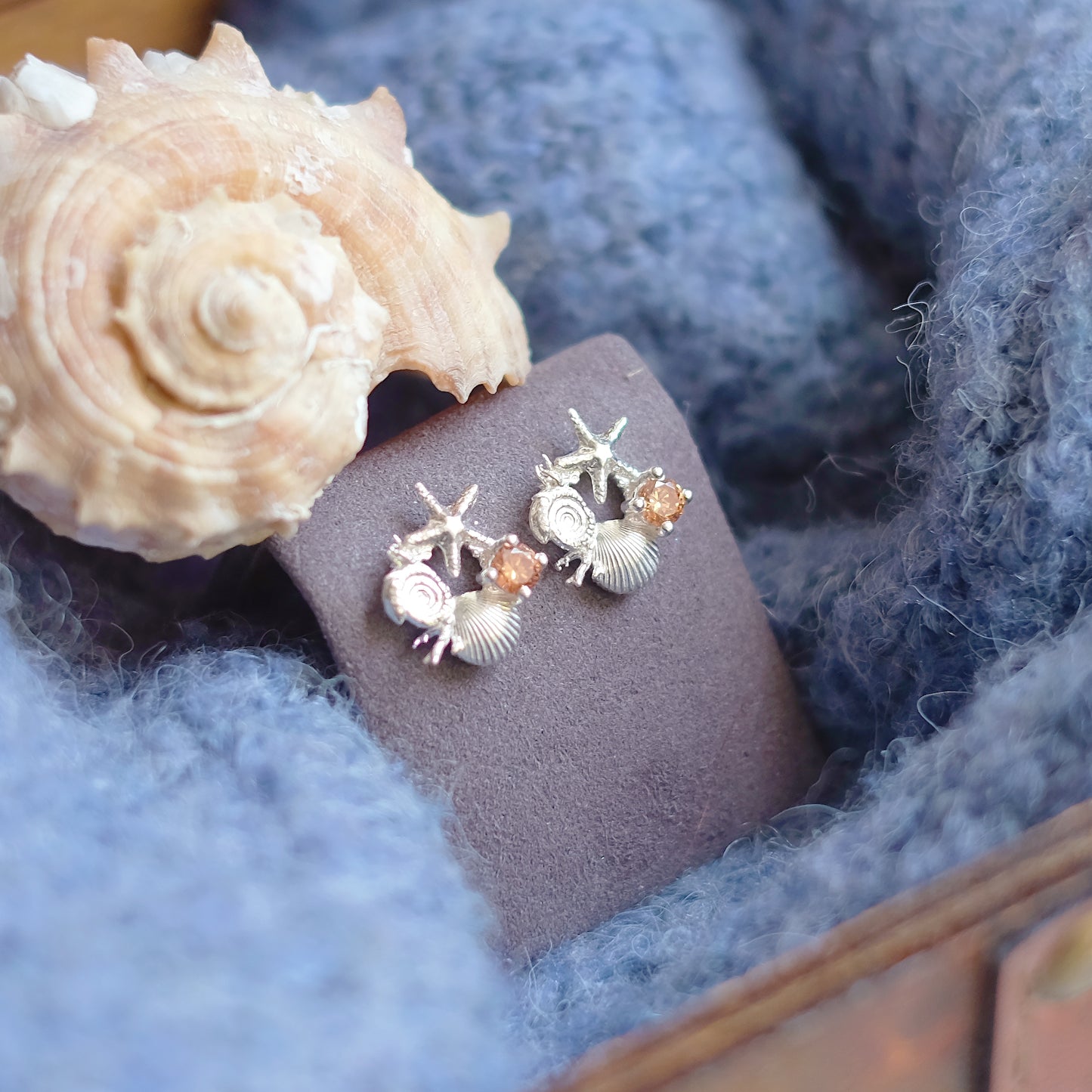 Sea wreath studs – Sterling Silver Earrings