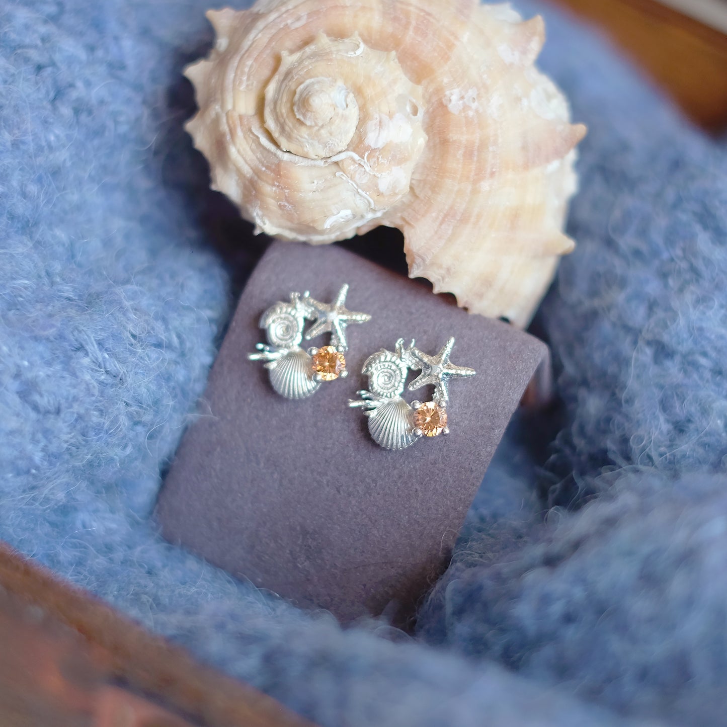 Sea wreath studs – Sterling Silver Earrings