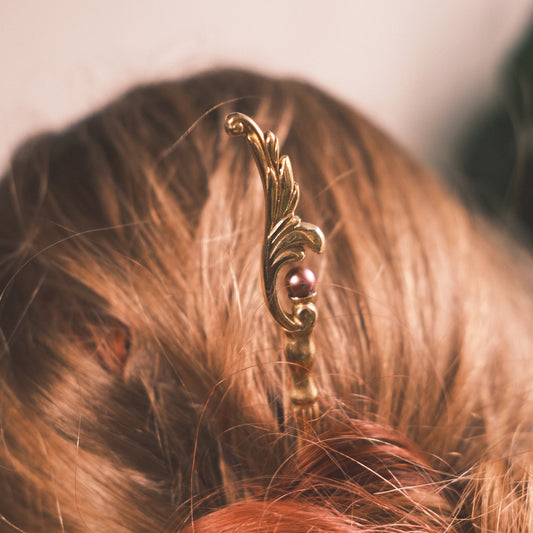 Precious pearl - Bronze Hair Stick