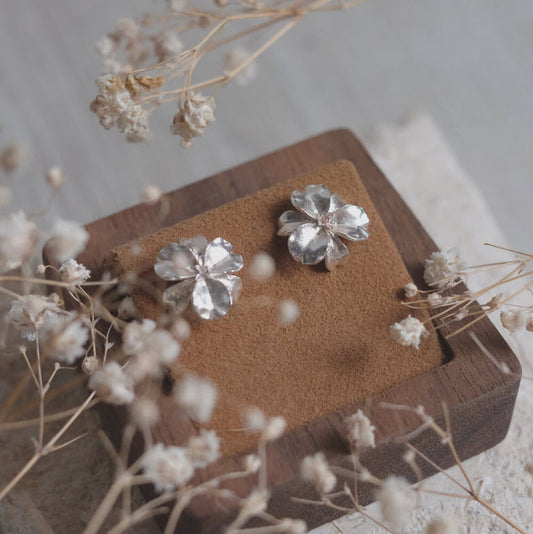 Iris – Rhodium-Plated Sterling Silver Earrings