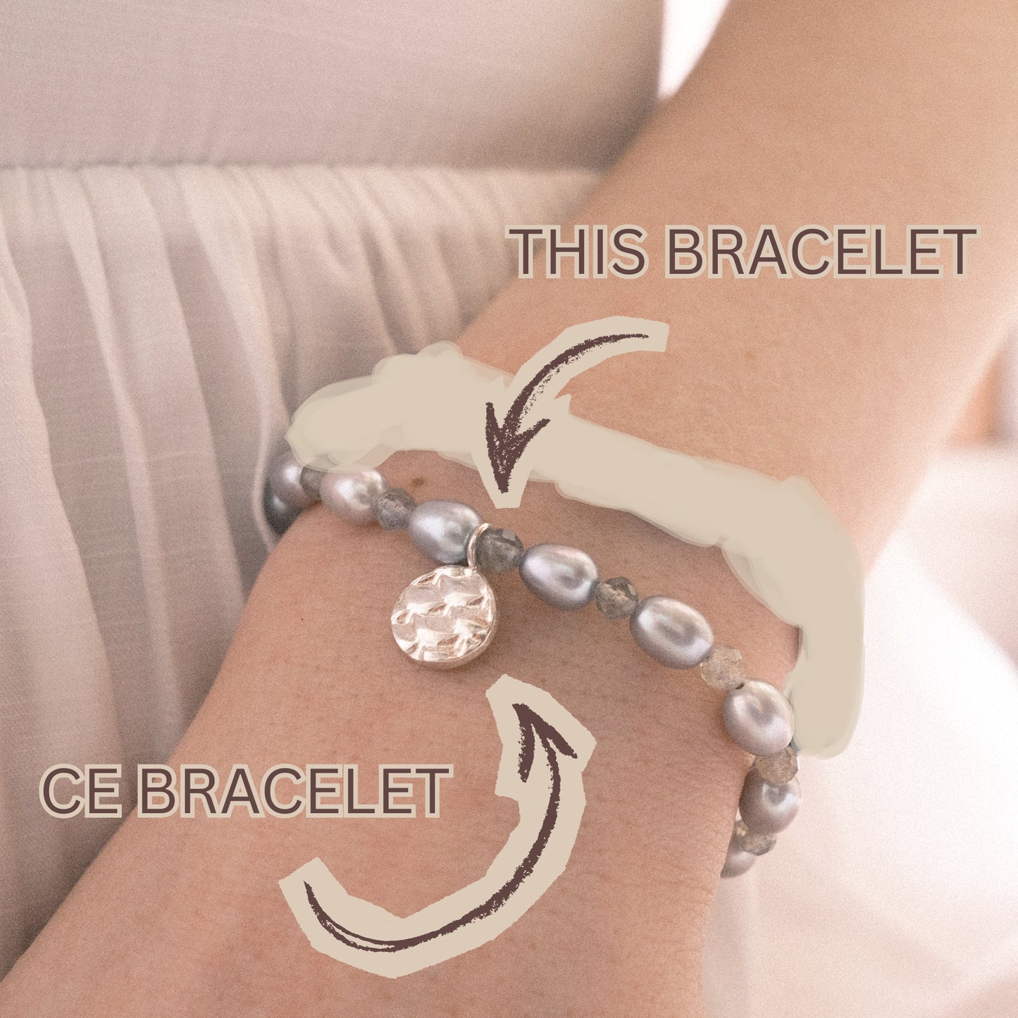 Labradorite and fresh water pearls – Sterling Silver bracelet